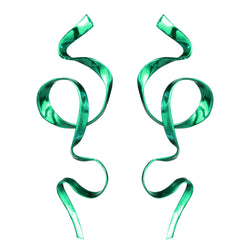 Allegro Ribbon Earrings | Emerald Green