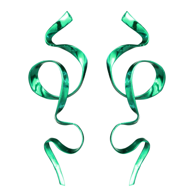 Allegro Ribbon Earrings | Emerald Green