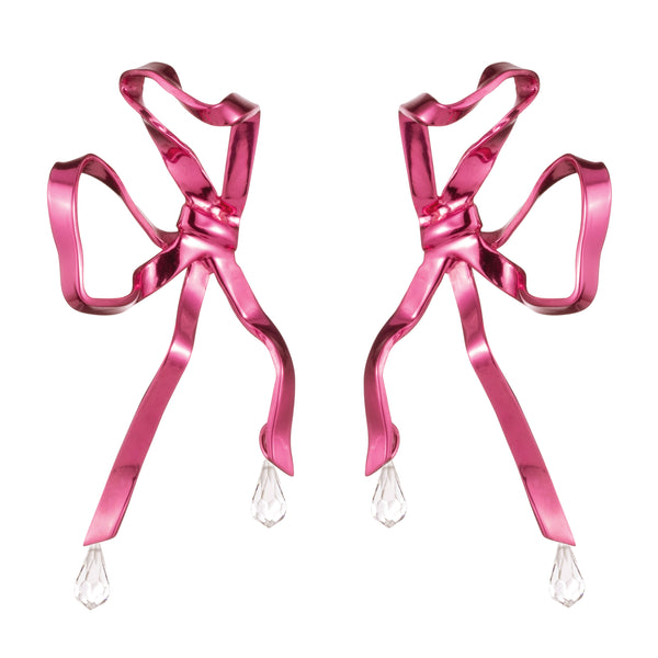 Isabella Bow Earrings | Pink