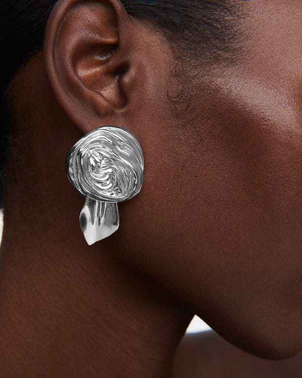 Rosette Earrings | Silver
