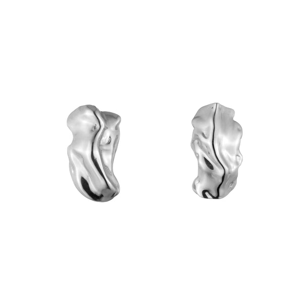 Sterling King Molten Stud Earrings in Mirror Sterling Silver product shot