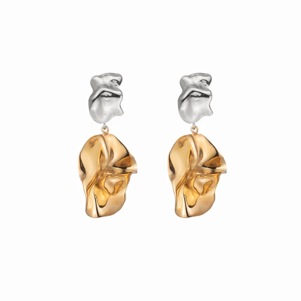 Folded Gold Post Earrings