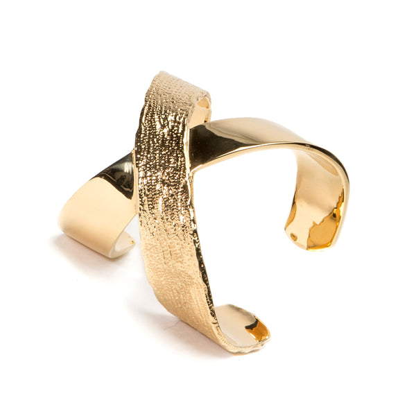 Gold Silver X Cuff