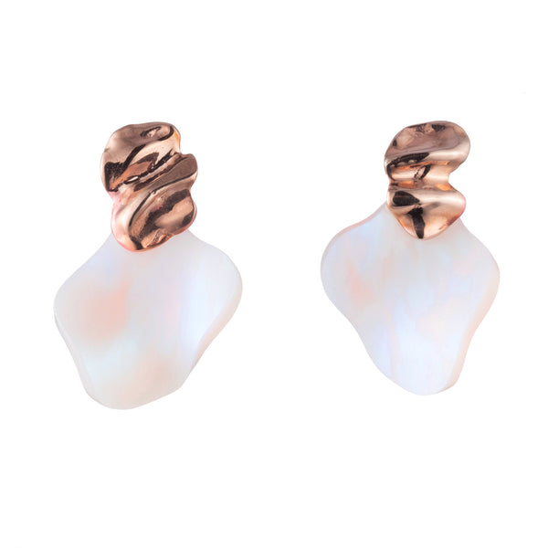 Warped Petal Earrings | Rose Gold