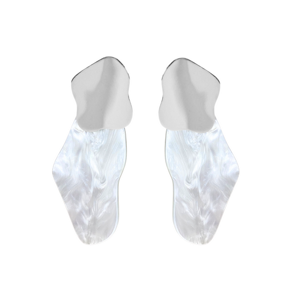 Petal Earrings | Sterling Silver and Pearlescent White