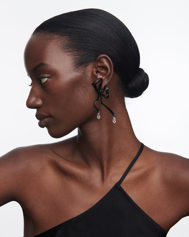 Fashionable Black Love Heart Tassel Earrings Women New Cute - Temu