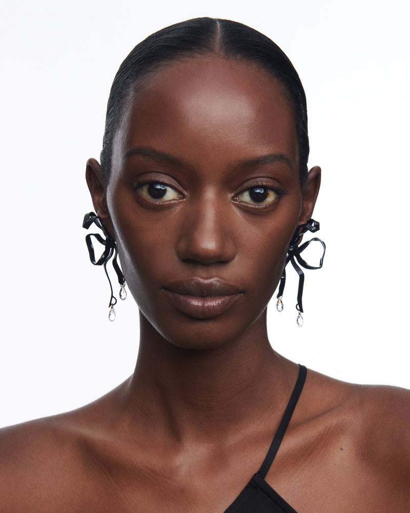 Isabella Bow Earrings | Black