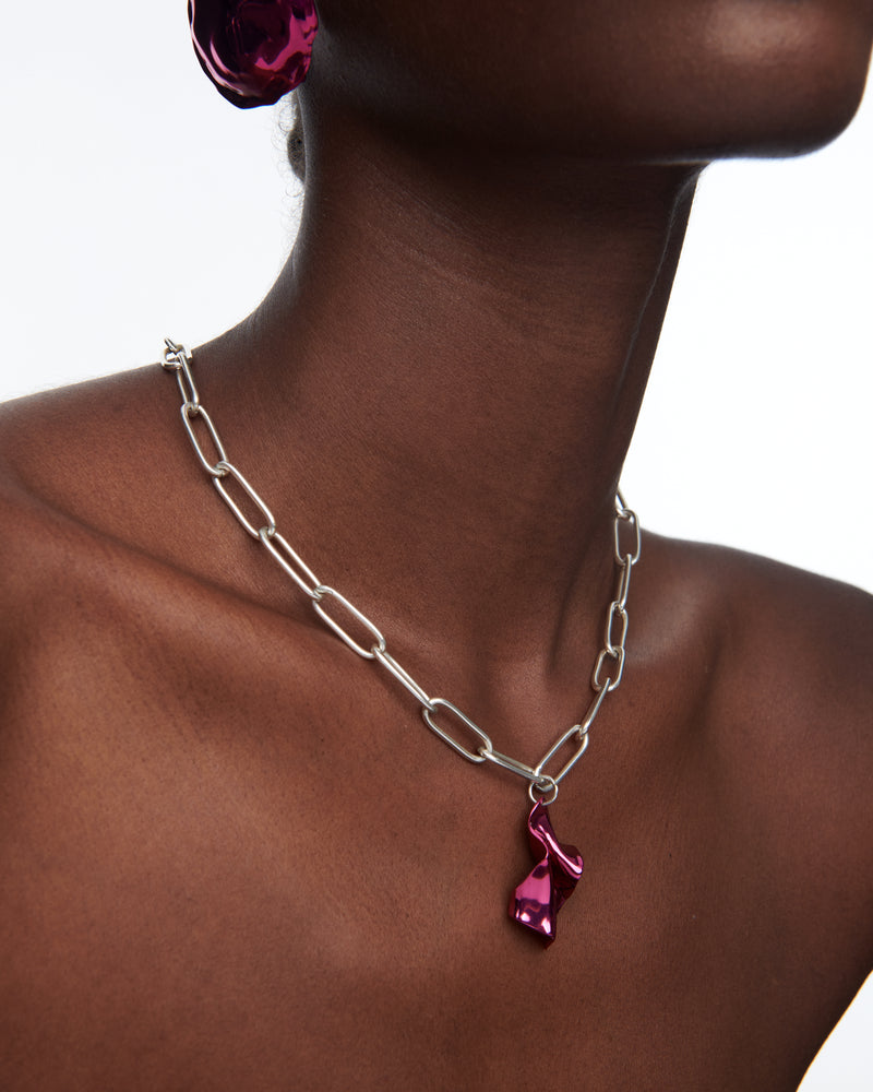 Gelsey Pendant Chain Necklace | Fuchsia