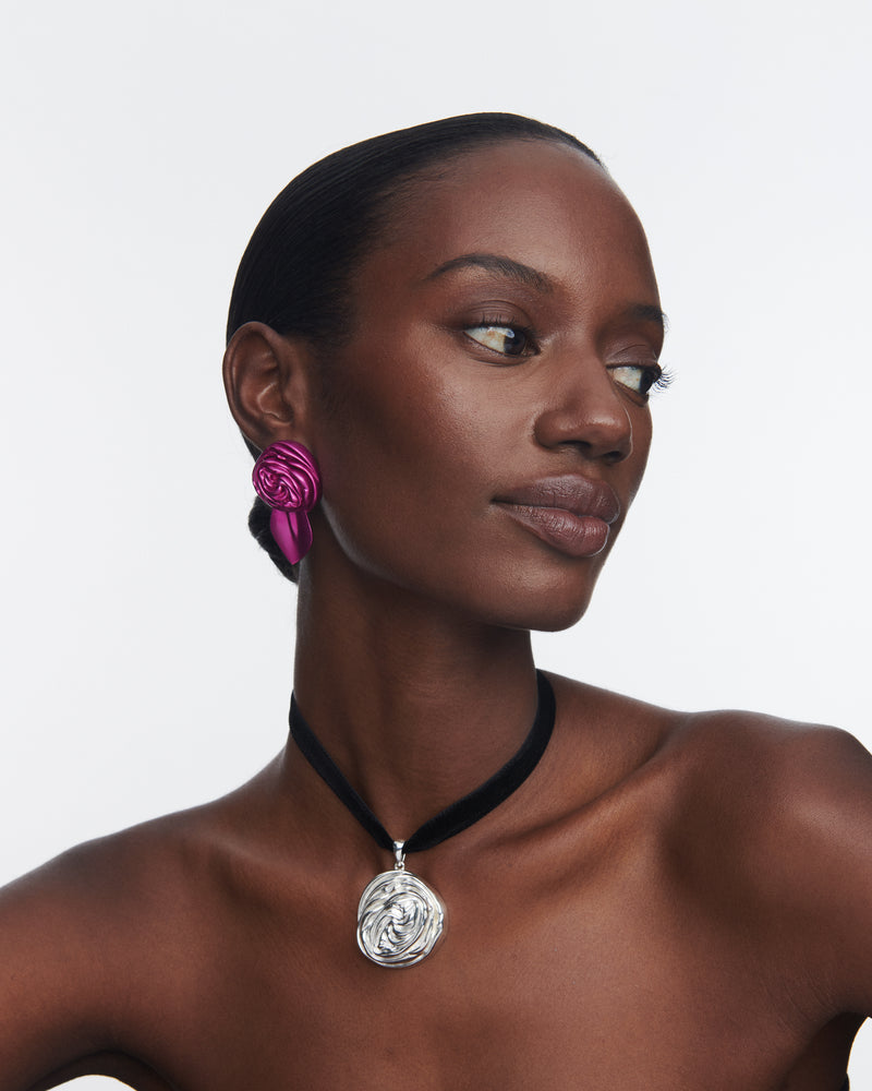 Rosette Earrings | Fuchsia