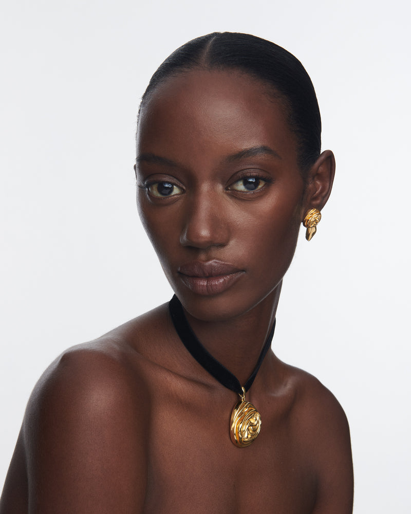 Rosette Mini Earrings | Gold