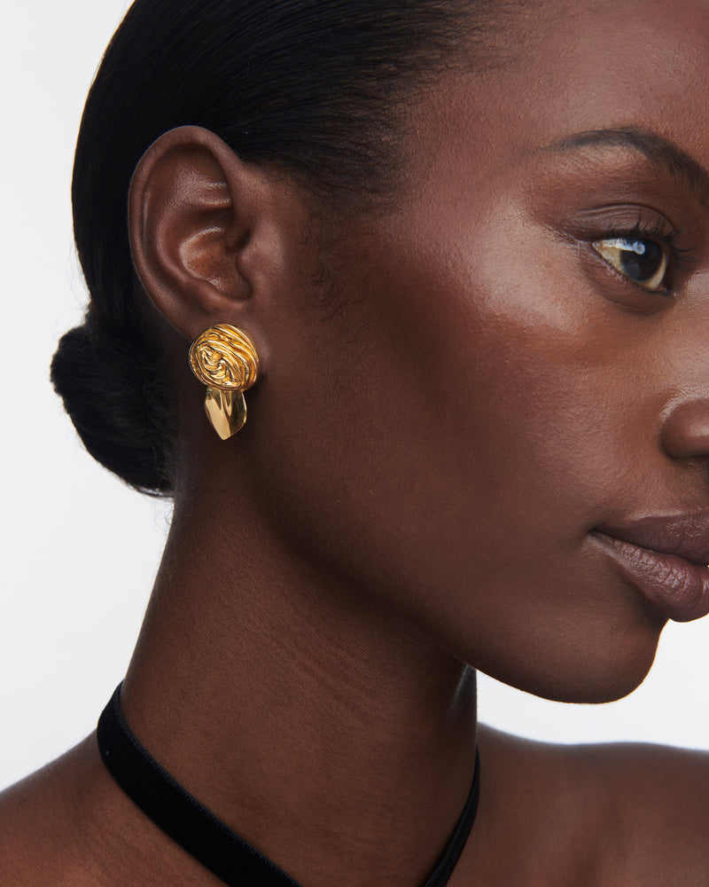 Rosette Mini Earrings | Gold