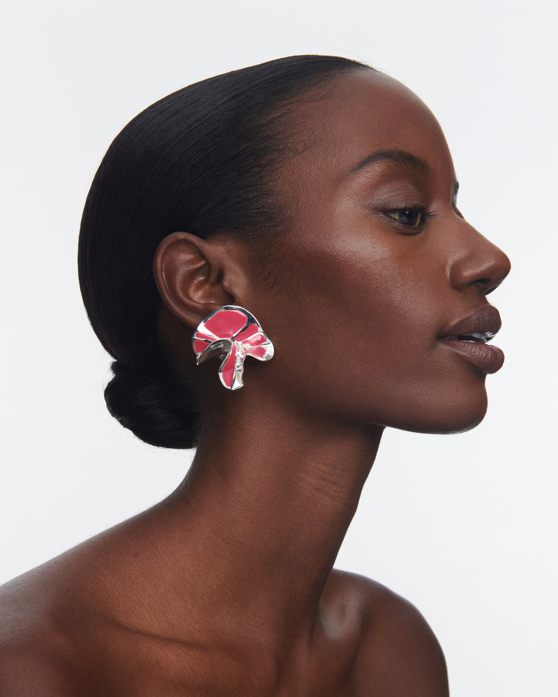 Painted Sylvia Crystal Drop Earrings| Pink