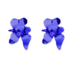 Lotus Stud Earrings | Cobalt Blue