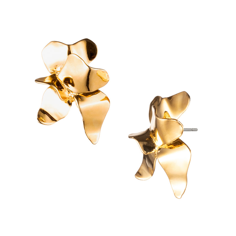 Lotus Stud Earrings | Gold