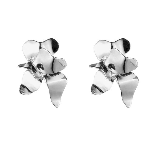 Lotus Stud Earrings | Silver
