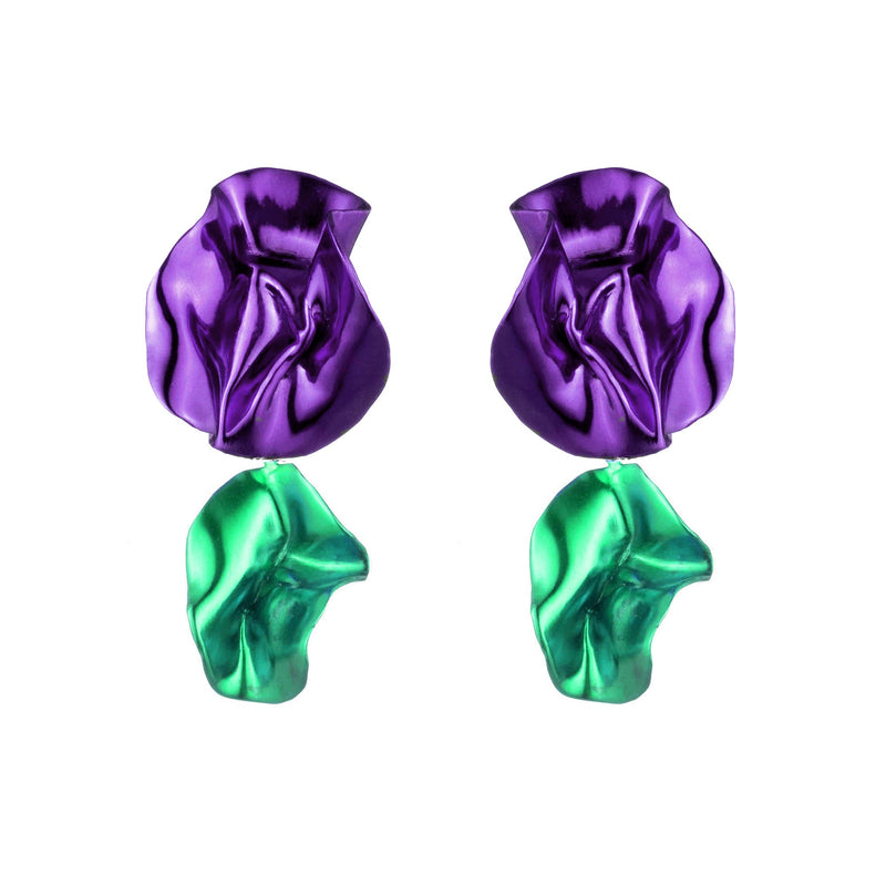 Flashback Fold Earrings | Emerald and Violet