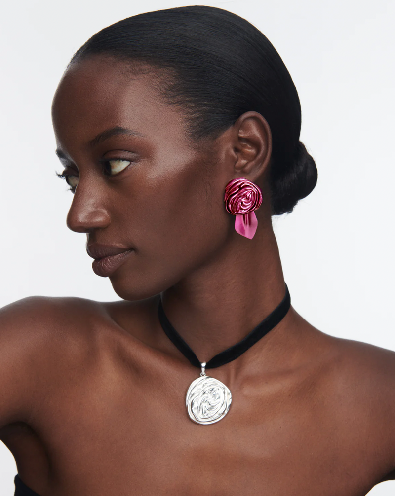 Rosette Earrings | Fuchsia