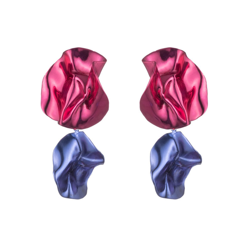 Flashback Fold Earrings | Petal Pink and Ruby Red