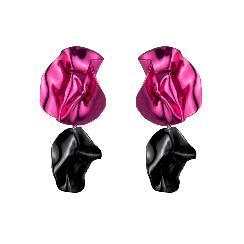 Flashback Fold Earrings | Fuchsia and Jet