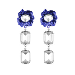 Ada Crystal Statement Earrings in Cobalt