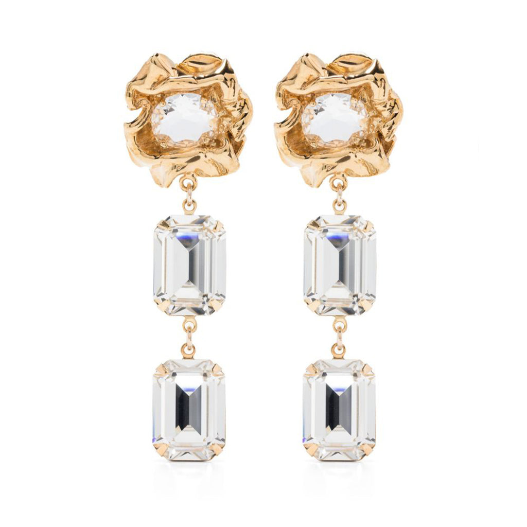 Champagne Color Crystal Drop Earring | FashionCrab.com