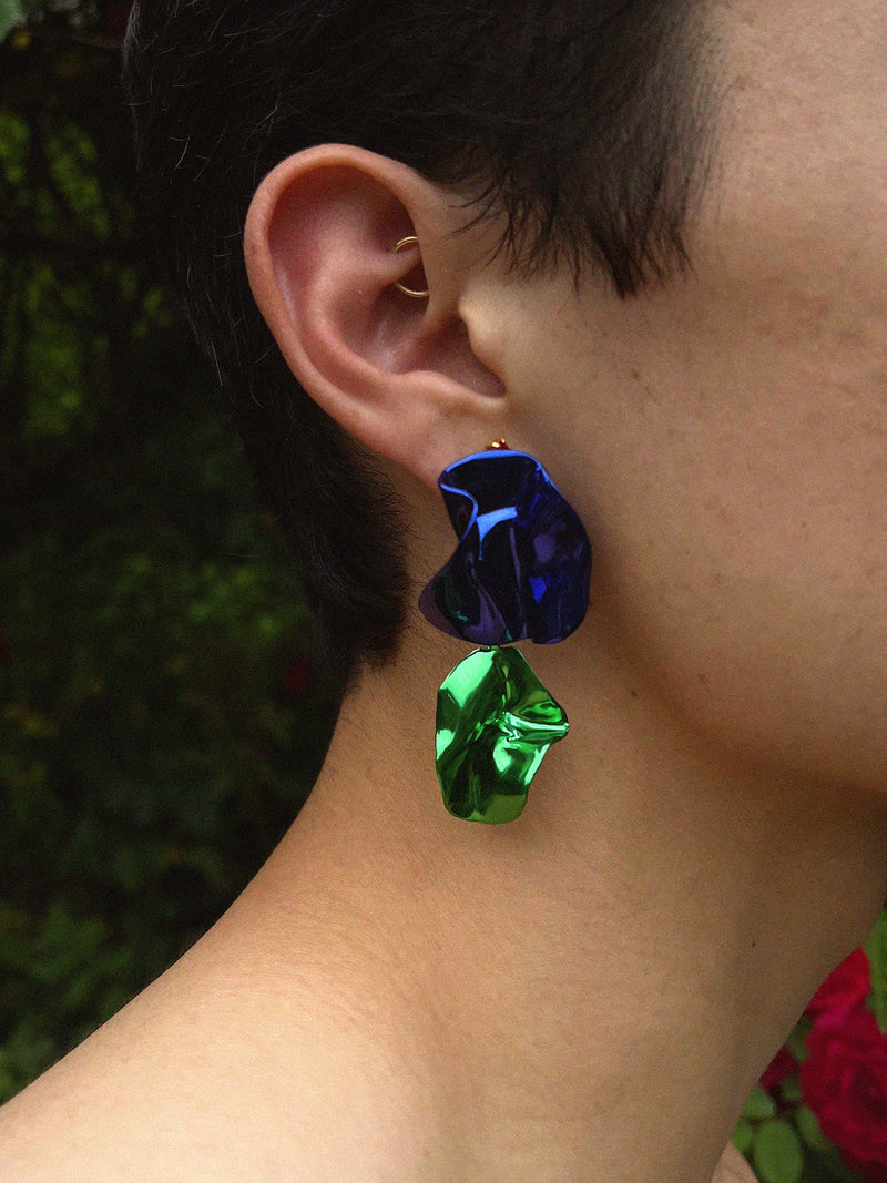 Flashback Fold Earrings | Violet and Emerald