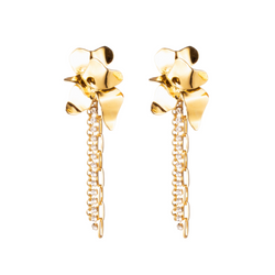 Dangling Lotus Earrings in Gold