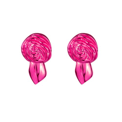 Rosette Mini Earrings | Fuchsia
