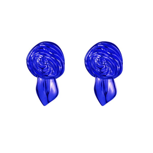 Rosette Mini Earrings | Cobalt Blue
