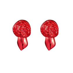 Rosette Mini Earrings | Ruby Red