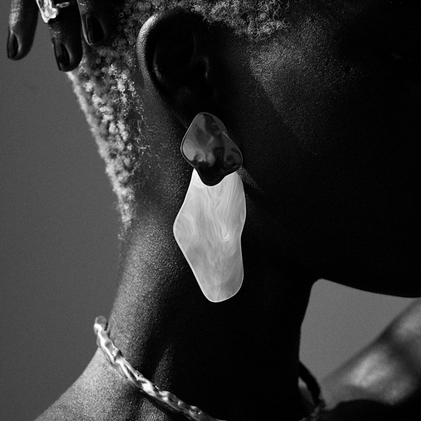 Petal Earrings | Sterling Silver and Pearlescent White
