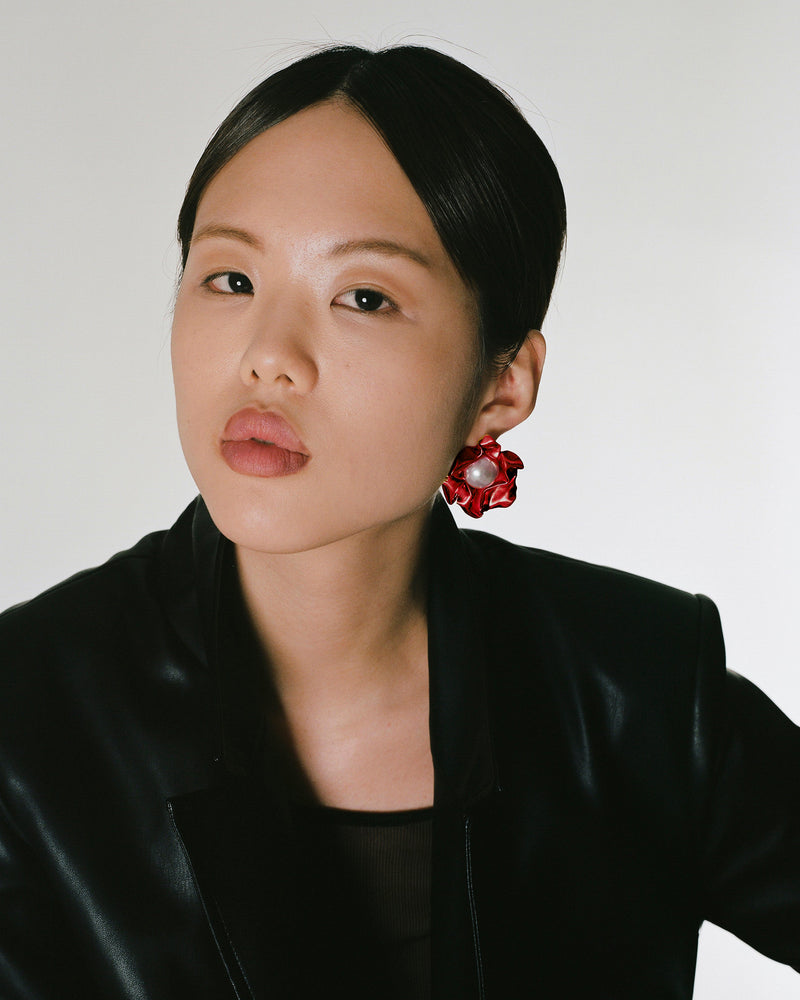 Titania Pearl Earrings | Ruby Red