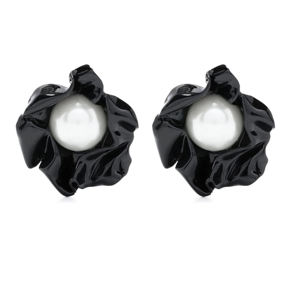 Titania Pearl Earrings | Black