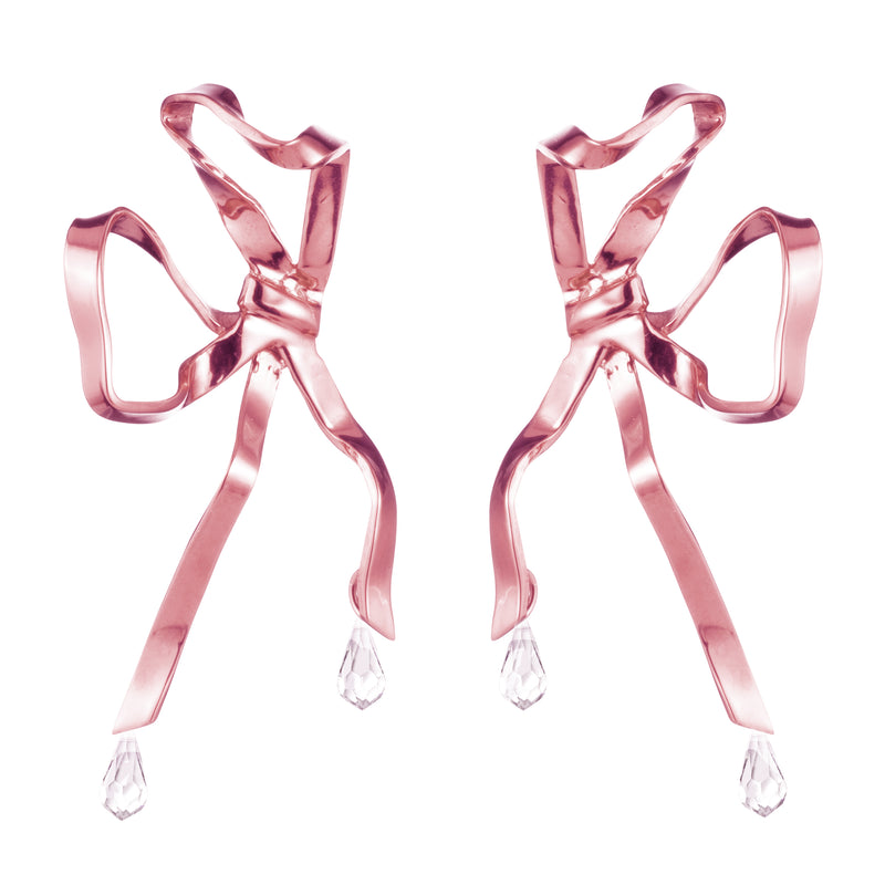Isabella Bow Earrings | Petal Pink