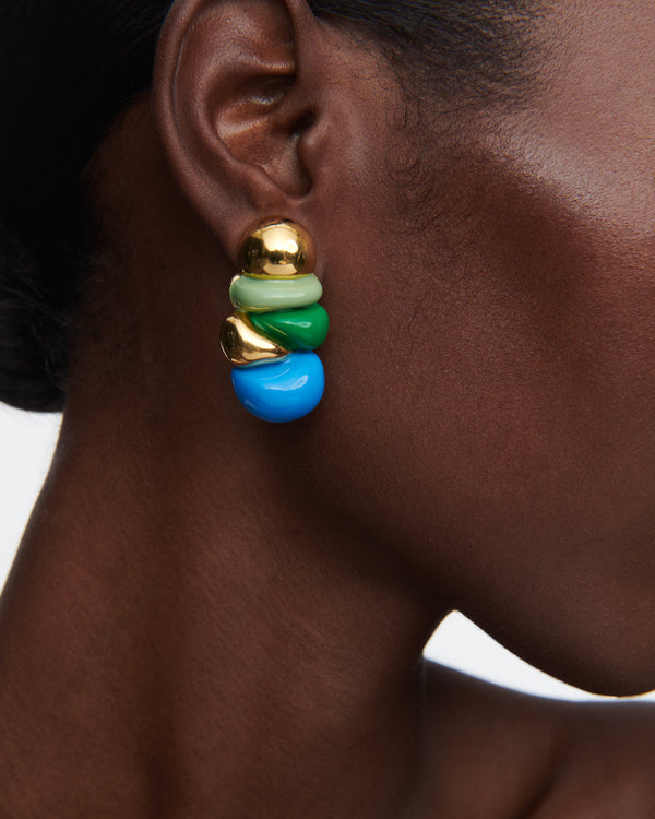 Bellmer Ball Earrings in Gold and Green