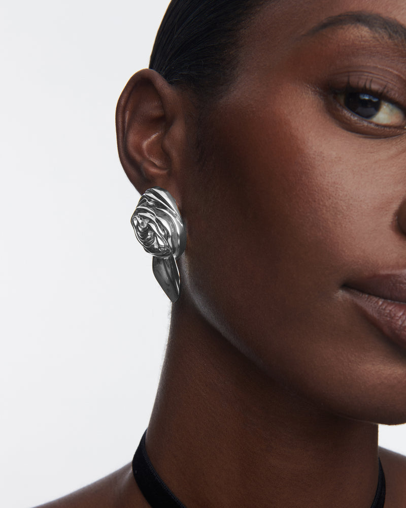 Rosette Earrings | Silver