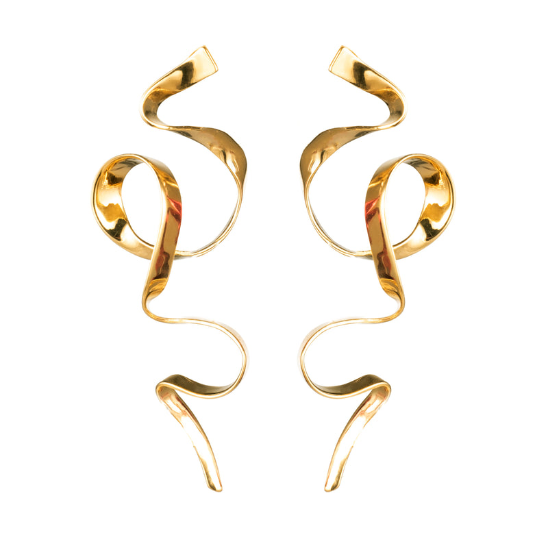 Allegro Ribbon Earrings | Gold