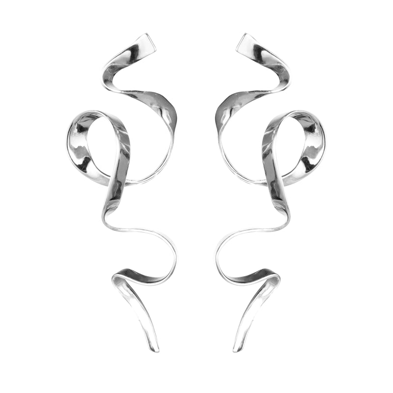Allegro Ribbon Earrings | Sterling Silver