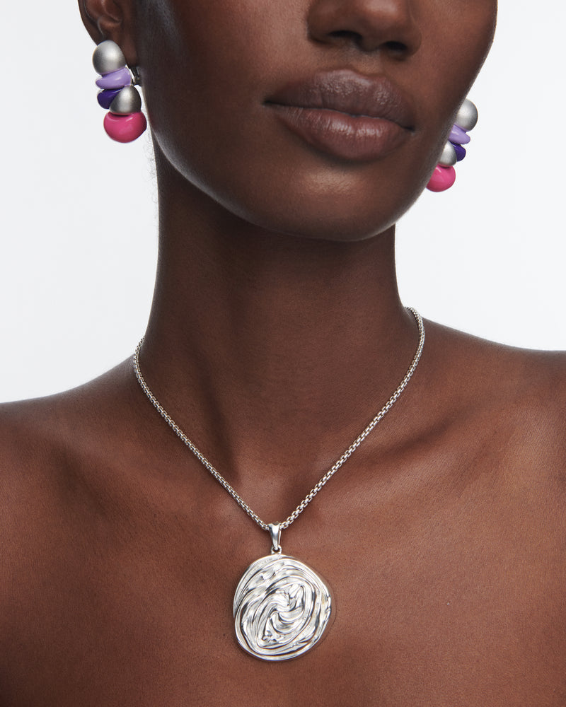 Rosette Chain Necklace | Silver