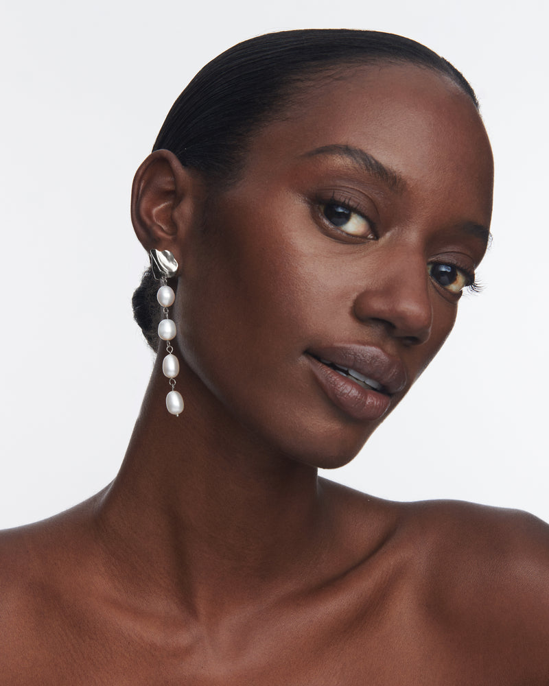 Pearl Drip Mini Earrings | Sterling Silver