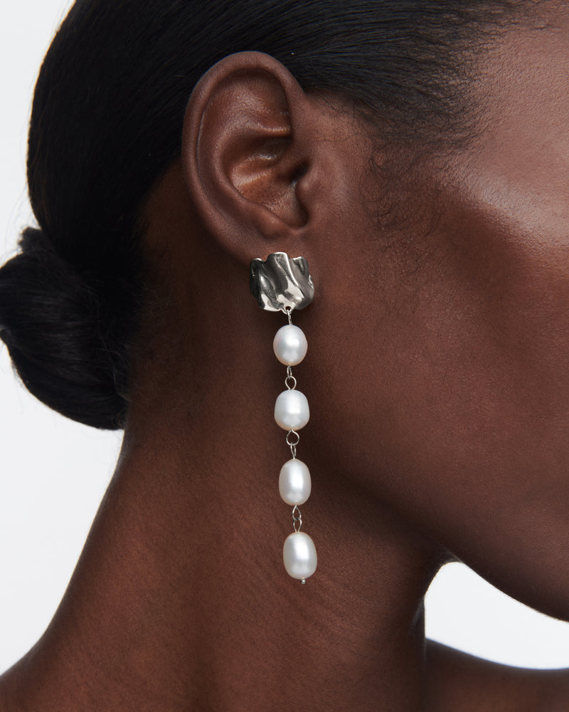 Pearl Drip Mini Earrings | Sterling Silver