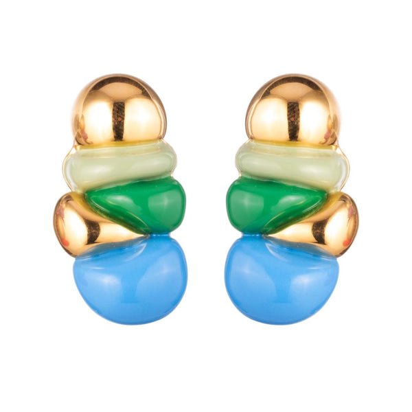 Bellmer Ball Earrings in Gold and Green