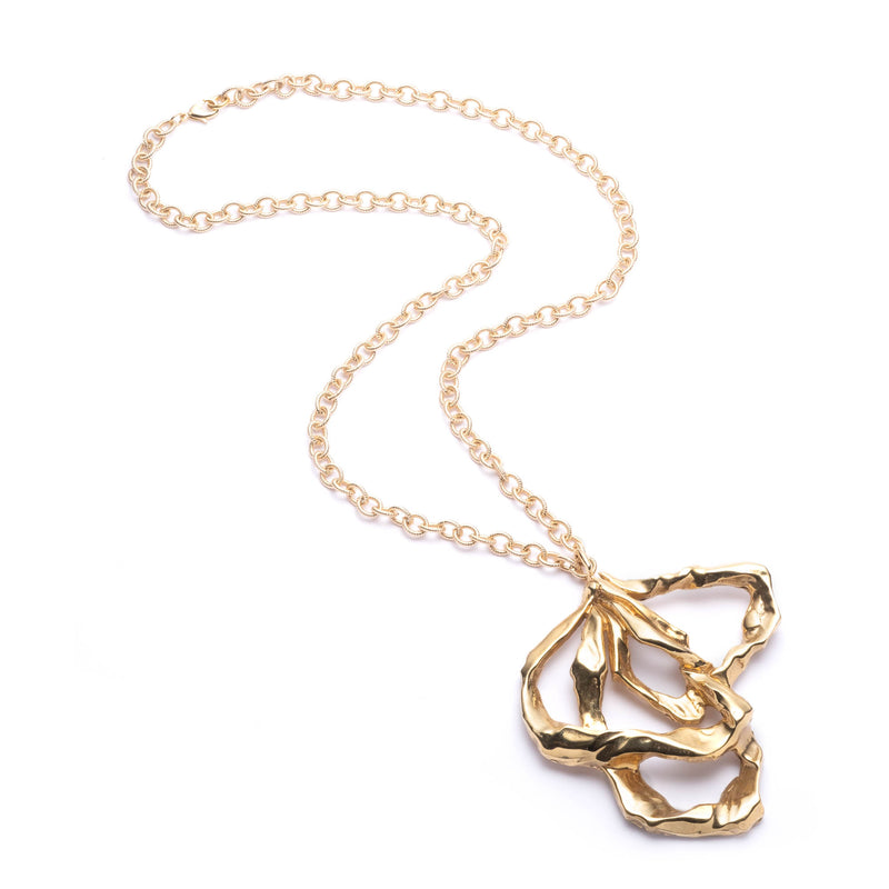 XL Molten Ribbon Pendant Necklace | Sterling Silver