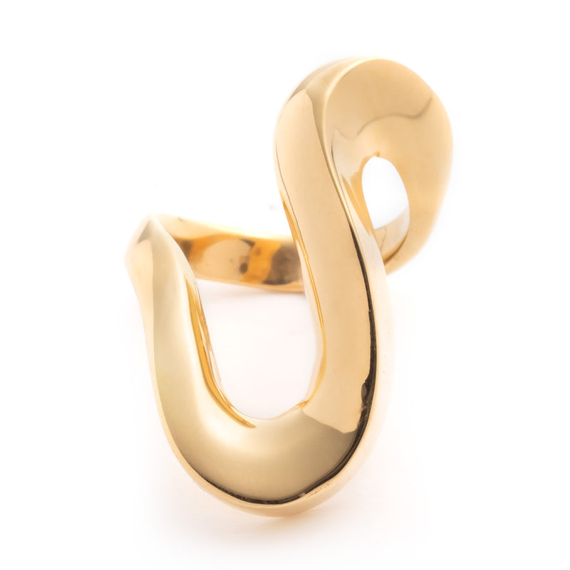 Sterling King Serpentine Wave Ring in Mirror Gold product shot