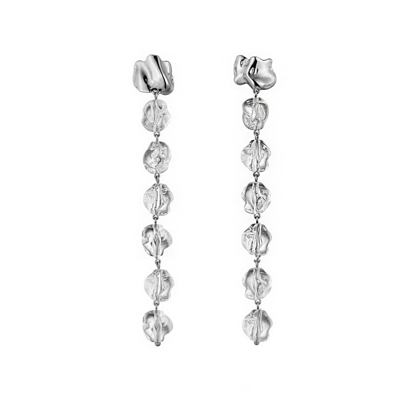 Sterling King Midi Lucite Drip Earrings in Sterling Silver product shot