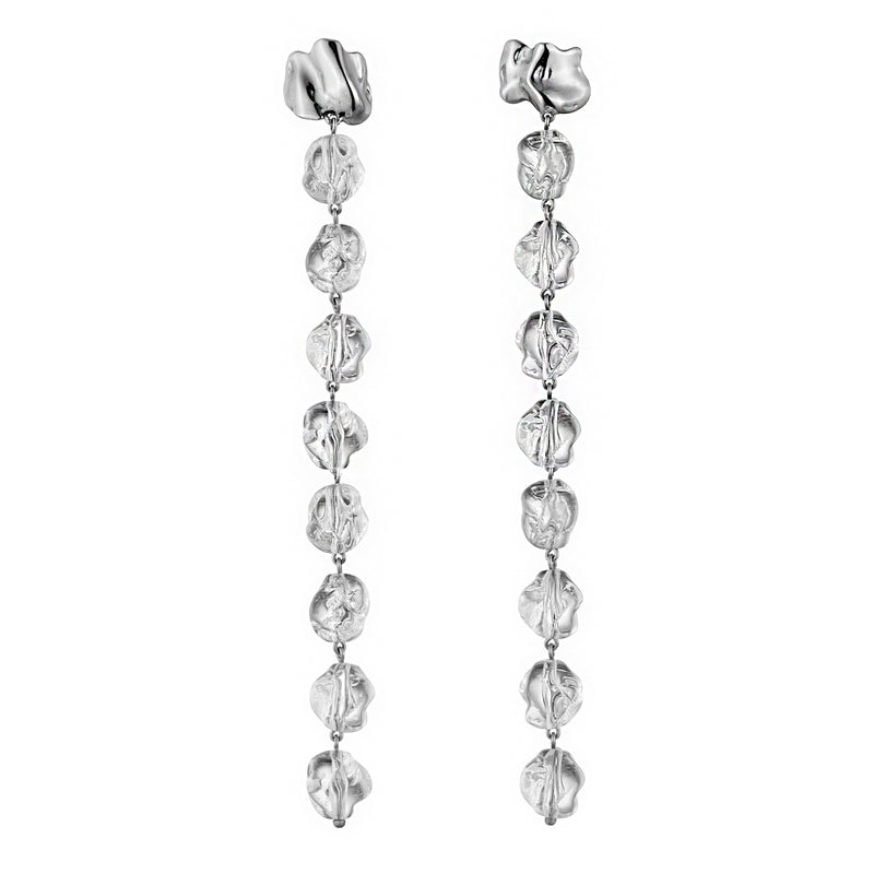 Sterling King Long Lucite Drip Earrings in Sterling Silver product shot