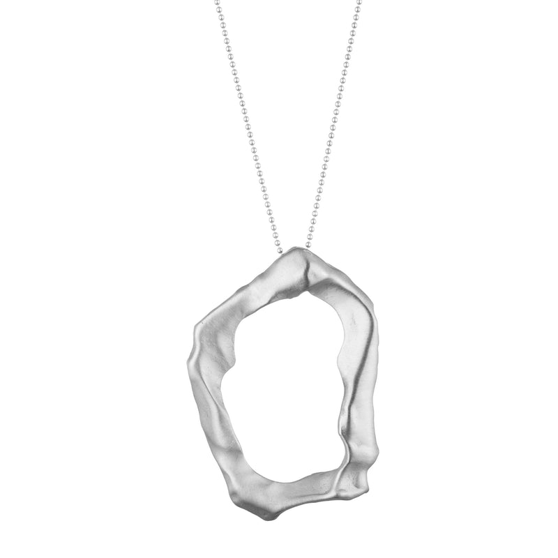 Molten Pendant Necklace | Matte Silver