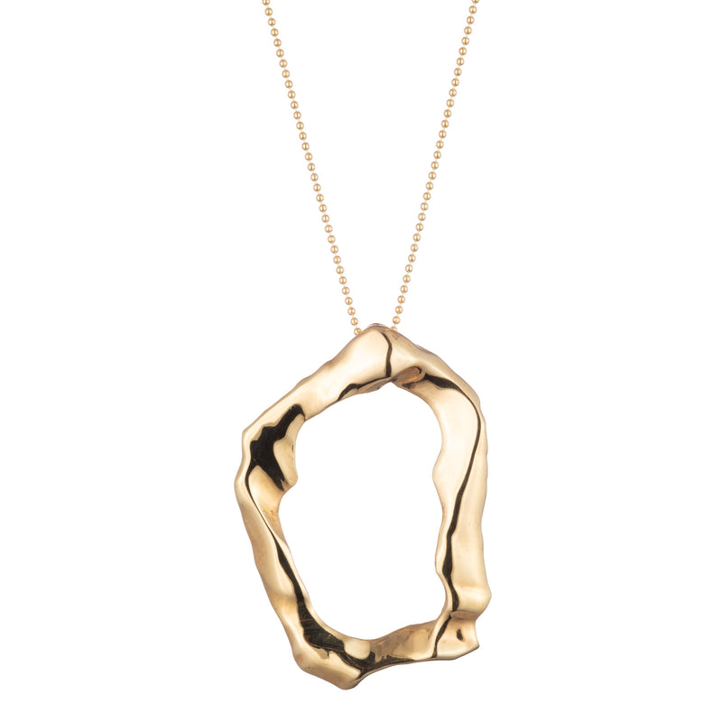 Molten Pendant Necklace | Matte Gold