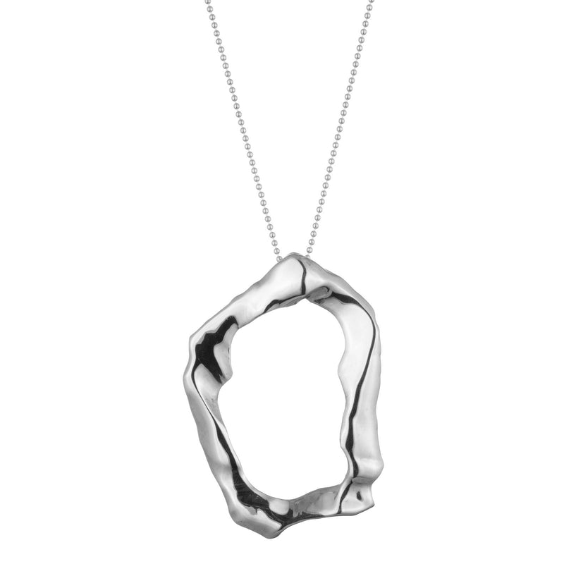 Molten Pendant Necklace | Mirror Silver