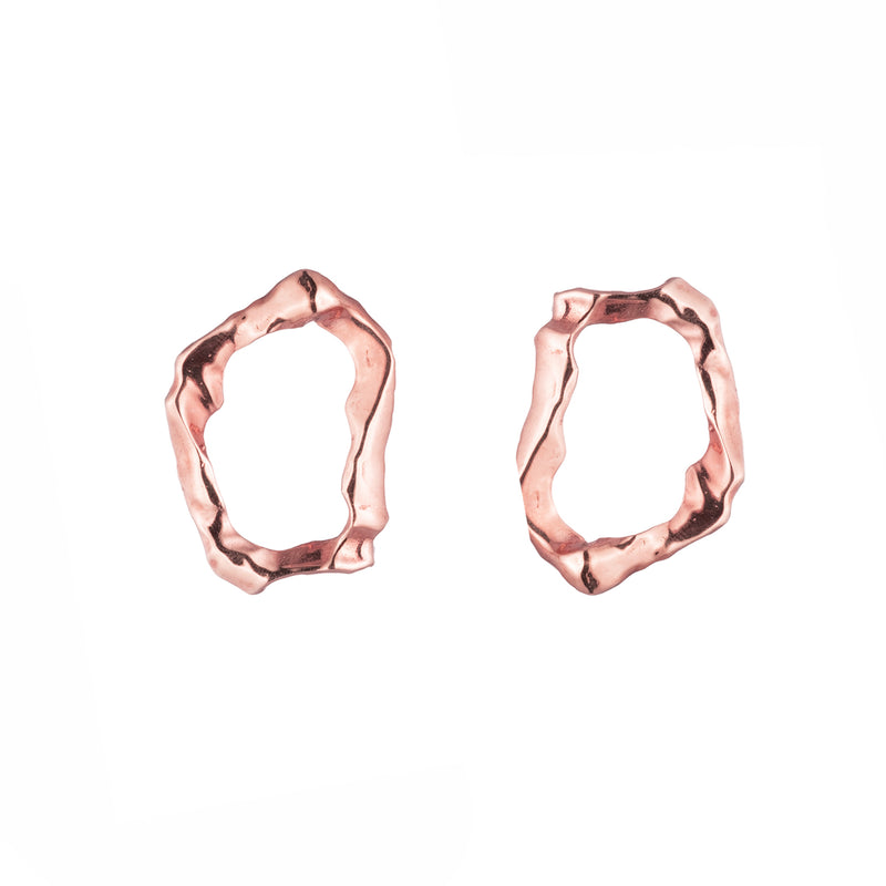 Molten Loop Earrings | Rose Gold
